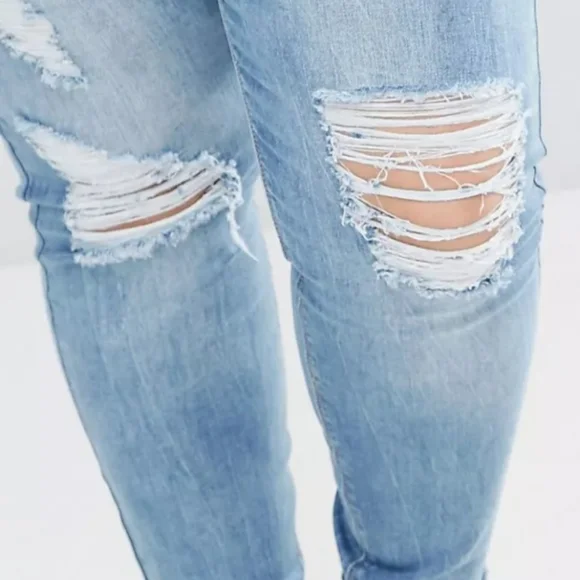 MISSGUIDED BRAND NEW SINNER HIGHWAISTED MARBLED SKINNY JEAN SIZE 10 - Picture 3 of 9